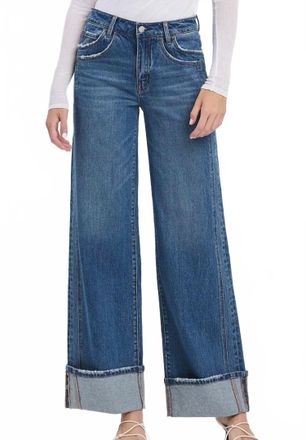 Flying Monkey Kris Baggy Wide Leg Jean In Blue