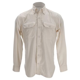 Tom Ford Garment-Dyed Brushed Shirt in White Cotton