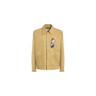 Moschino Printed cotton gabardine jacket - male - Moschino - Light Jackets - Beige - L - Jackets