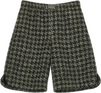 5 Progress Groene shorts met pied de poulle - Dames - Korte Broeken - Groen - S - Korte Broeken