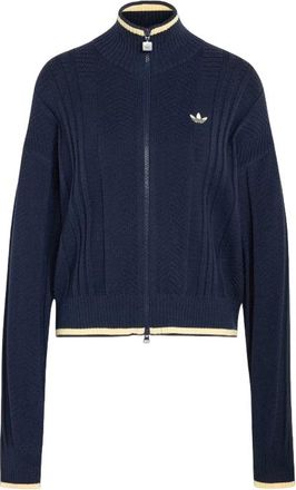 adidas (WMNS) adidas Cable Knit Firebird Track Top Asia SIzing Night Indigo KT1864