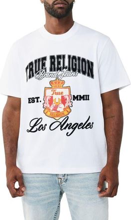 True Religion Elite Crest Graphic T-Shirt in Optic White at Nordstrom, Size Xxx-Large
