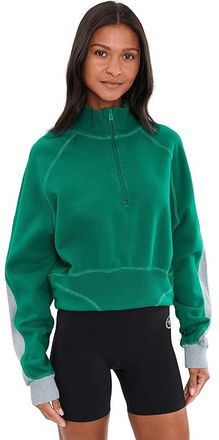 Free People Movement Out Of The Park Pullover Womens Sweatshirt Green Glow : MD (Womens 8-10), Cotton