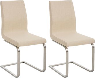 Clp Juego De 2 Sillas De Comedor Belfort Tapizadas En Tela Crema