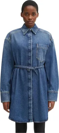 Sportmax Vestido Camisero Vaquero - Dresses - Mujer - Azul - XS