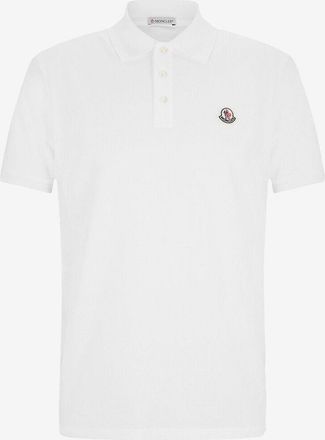 Moncler Kurzarm-Polohemd aus Baumwollpiqu&eacute; mit Fischgrat-Kragen und Hahnen-Patch