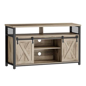 Vasagle Mueble de tv para hasta 60 pulgadas de color marr&oacute;n y negro