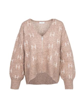 H&eacute;st Strickpullover H&Eacute;ST H&Eacute;ST Strickjacke FAM Zip Jacket, Damen, Gr. S, braun, Obermaterial: 30% Wolle WO. 30% Polyacryl PAN. 22% Nylon NY. 15% Alpaka WP. 