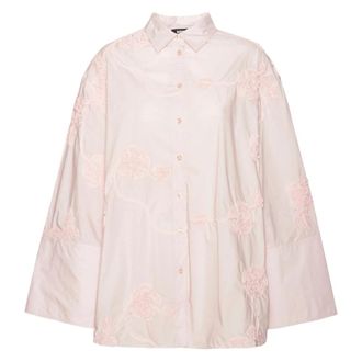 Rotate Flower Oversized Shirt - Dames - Overhemden - Roze - XS - Katoen - Overhemden