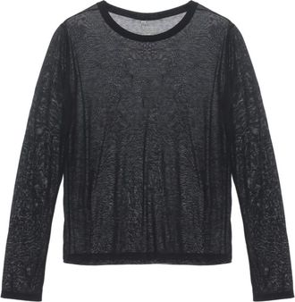 BASERANGE Ronde Hals Lange Mouw Rechte Zoom - Dames - Longsleeves - Zwart - M - Tops