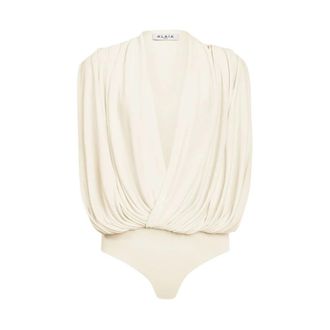 Alaia Body, female, Beige, Size: M Hooded Viscose Bodysuit