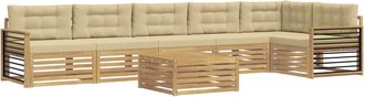 vidaXL Conjunto De Sof&aacute;s De Exterior 7 Uds. Y Beige Vidaxl