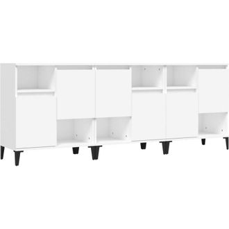 vidaXL Vidaxl - Aparadores 3 Uds Madera Contrachapada Blanco 60x35x70 Cm