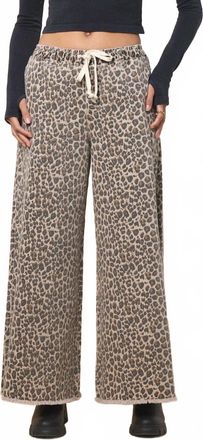 Vintage Havana Stretch Denim Wide Leg Pants In Leopard