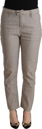 Cycle Linen Blend Mid Waist Tape Womens Pants