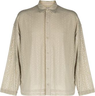 Off Duty Banners floral-lace shirt - men - Recycled Nylon/Spandex/Elastane/Polyester - S - Neutrals