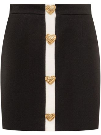 Moschino heart-motif mini skirt - women - Viscose/Elastane/Wool/Silk/Acetate - 44 - Black