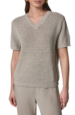 DKNY Cotton Blend V-Neck Sweater in Sandstone Multi at Nordstrom, Size X-Small