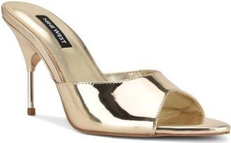 Nine West Vella Pointed Toe Slide Sandal in Gold at Nordstrom, Size 8.5
