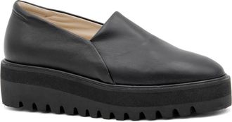 Amalfi By Rangoni Enfasi Platform Wedge Loafer in Black Harley Black Parmasoft at Nordstrom, Size 7.5