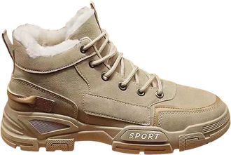 Generic Winter Warm Boots Men, High Top Elastic Sport Shoes Fashion Casual Ankle Boot Winter Warm Lined Trekking Footwear Waterproof Outdoor Anti-Slip Snow Bo