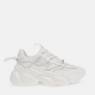 Steve Madden Womens Spectator Tra in White/White - Size UK 3