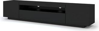 AKL FURNITURE Mueble para TV efecto madera Negro