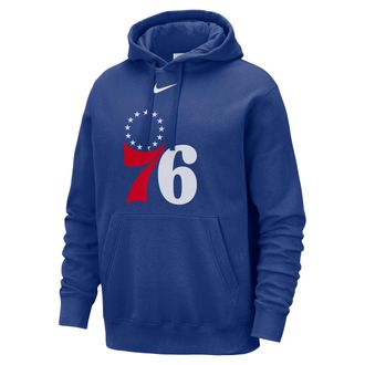 Nike Philadelphia 76ers Club Nike Mens NBA Pullover Hoodie in Blue | HM9893-495