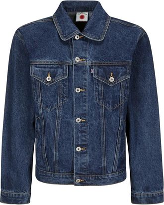 Icecream Running Dog-print denim jacket - men - Cotton - S - Blue