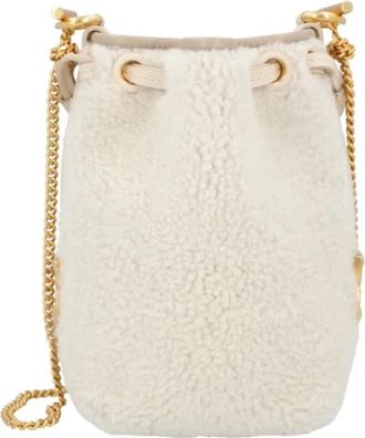 Chlo&eacute; Shearling Schoudertas - Dames - Schoudertassen - Beige - ONE Size - Tassen