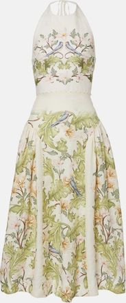 Agua Bendita Balsa Anhelo floral linen midi dress