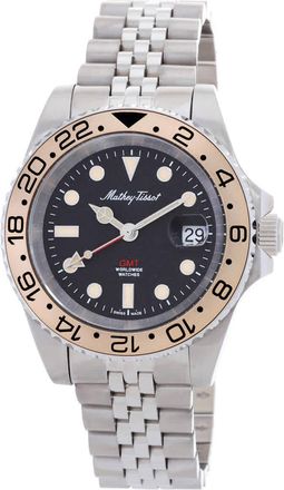 Mathey-Tissot Mathy Vintage Gmt GMT Quartz Black Dial Mens Watch H903RNC