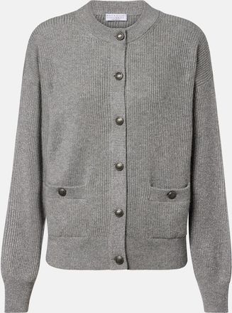 Brunello Cucinelli Cardigan in misto cashmere con lam&eacute;
