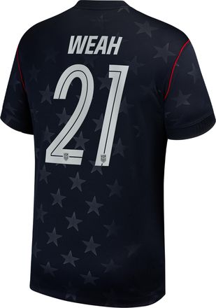 Nike Timothy Weah USMNT 2026 Stadium Away Nike Mens Dri-FIT Soccer Jersey in Blue | NN203943374-USM