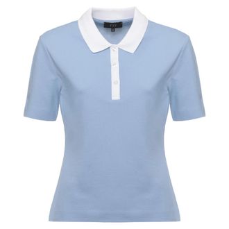 Fay Three-button Polo - female - Fay - Polo Shirts - Blue - 2XL - Tops