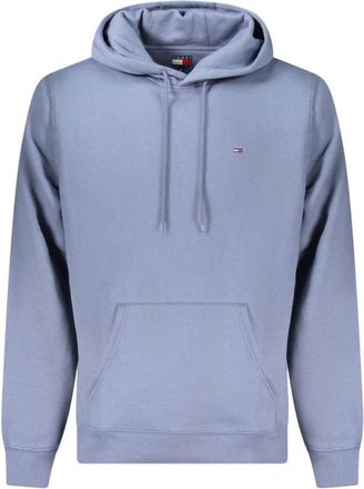 Tommy Hilfiger Sweater van katoenmix met borduursel en centrale zak - Heren - Hoodies - Blauw - 2XL - Katoen - Hoodies & sweatvesten