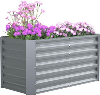 VCM Urban-hochbeet Metal Hochbeet Rectangular Caja De Plantaci&oacute;n De Pie Cama De Jard&iacute;n Para Terraza De Jard&iacute;n Cama De Siembra Al. 60 X An. 120 X. T. 60 Cm