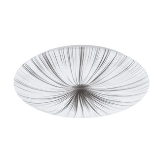 Loops Wall Flush Ceiling Light Colour White Shade White Silver Plastic Bulb LED 33W