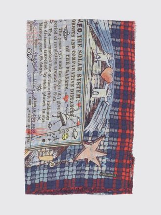 Faliero Sarti Sciarpa in modal e cashmere con stampa grafica e bordi sfrangiati