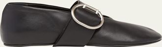 Jil Sander Soft Leather Mary Jane Ballerina Flats