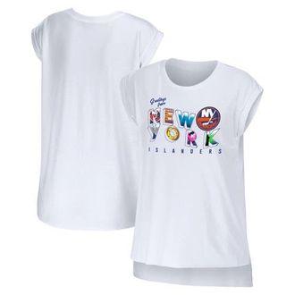 WEAR by Erin Andrews Womens WEAR by Erin Andrews White New York Islanders Greetings From Muscle T-Shirt at Nordstrom, Size X-Large