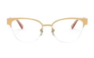 Versace VE12651463 Cat-Eye Semi Rim Eyeglasses - Gold