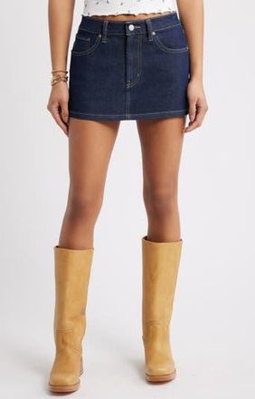 BP. Heart Pocket Low Rise Denim Miniskirt in Rinse Wash at Nordstrom Rack, Size 25