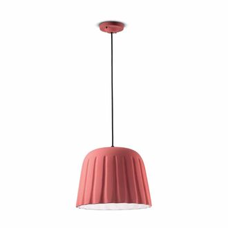 Ferroluce Madame Gres Coral Pink Large Pendant Lamp