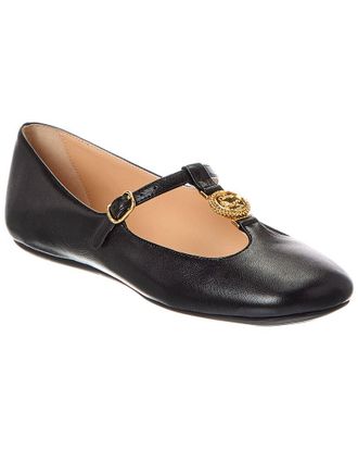 Chlo&eacute; Leonore Leather Ballerina Flat