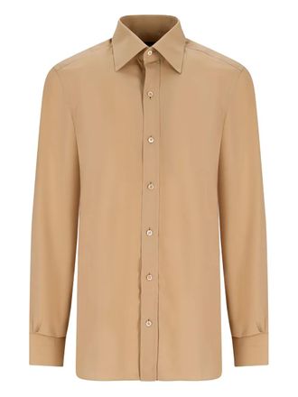 Tom Ford long-sleeve button-down shirt - Brown