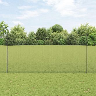 Berkfield Home Welded Wire Fence with 22 U Posts Grey 1.6x25 m Steel