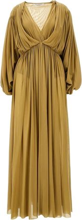Philosophy di Lorenzo Serafini puff-sleeve maxi dress - women - Polyamide - 40 - Brown