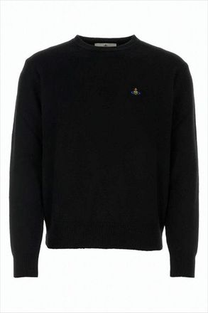 Vivienne Westwood Relaxed Fit Black Wool-Cashmere Sweater With Emblem