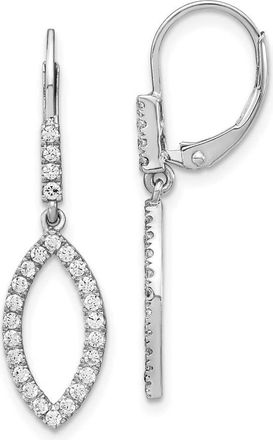 Diamond2Deal 14K White Gold 1/2 ct Lab Grown Diamond Fancy Drop Leverback Earrings VS Clarity, G-H Color